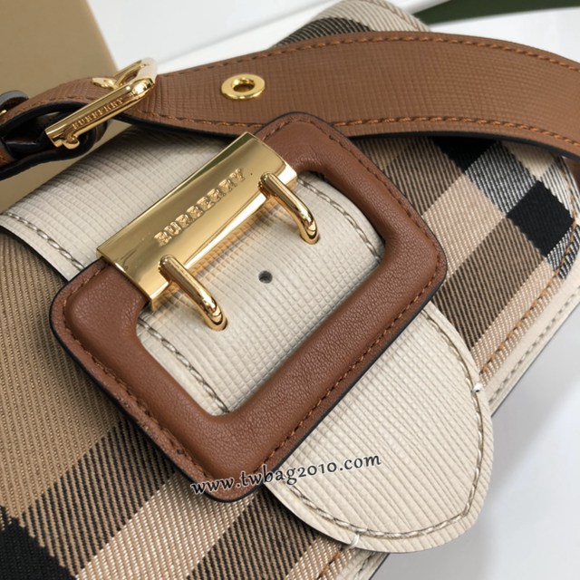 Burberry專門店新款搭扣包 巴寶莉精紡House格紋單肩斜挎女包 yxb1204